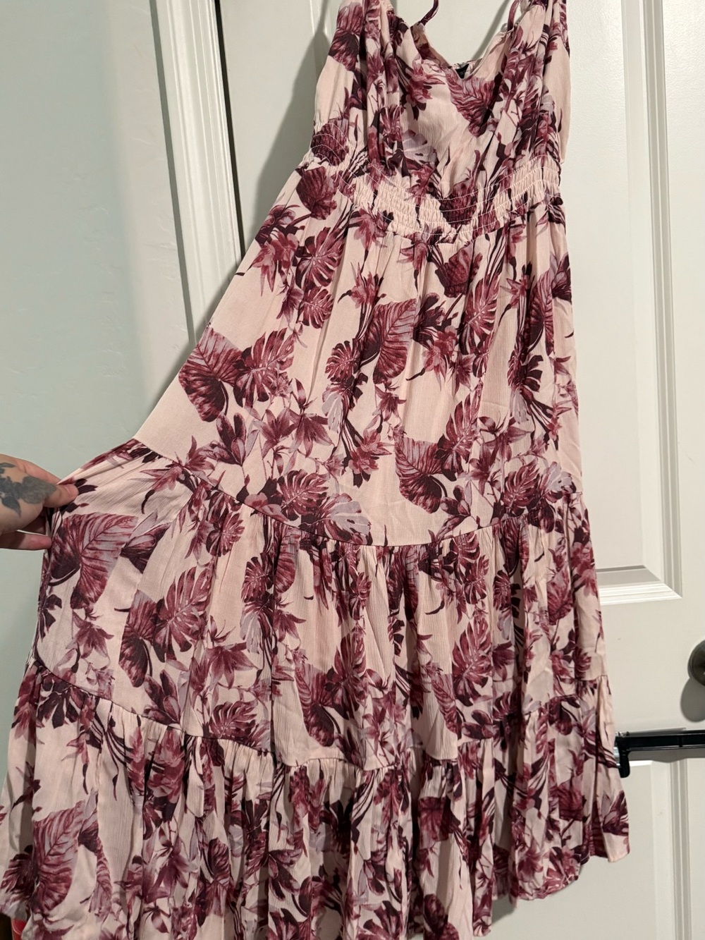 Banana Republic Long Maxi Dress Women XXS Pink Floral Cottagecore Coquette